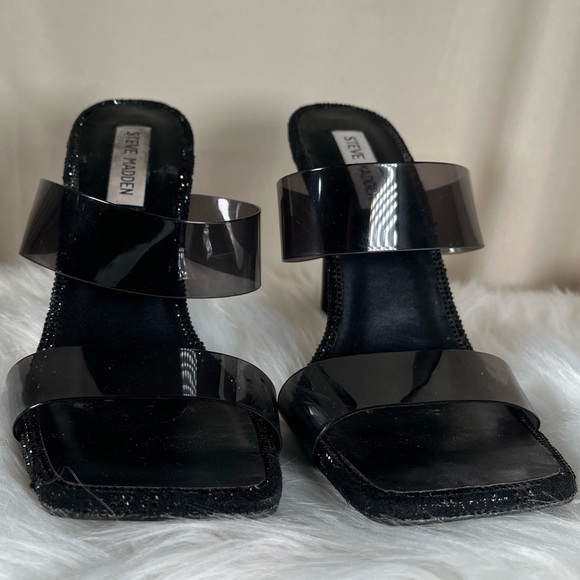 Steve Madden Black Strappy Heels - Picture 6 of 12